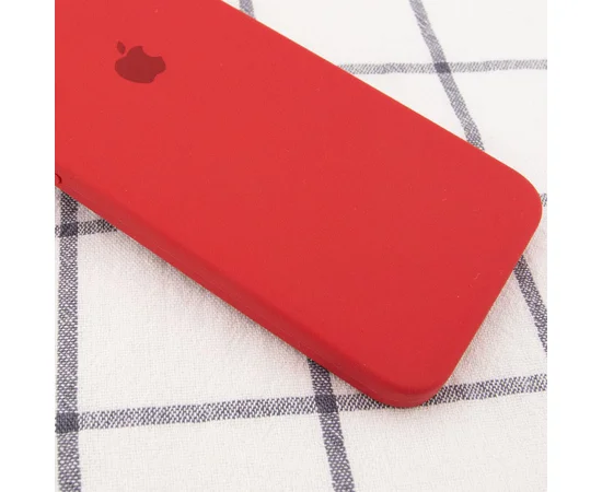 Чехол Silicone Case Square Full Camera Protective (AA) для Apple iPhone 7 plus / 8 plus (5.5") Красный / Camellia