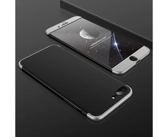 Пластиковая накладка GKK LikGus 360 градусов (opp) для Apple iPhone 7 plus / 8 plus (5.5") Черный / Серебряный