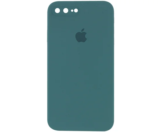 Чехол Silicone Case Square Full Camera Protective (AA) для Apple iPhone 7 plus / 8 plus (5.5") Зеленый / Pine green