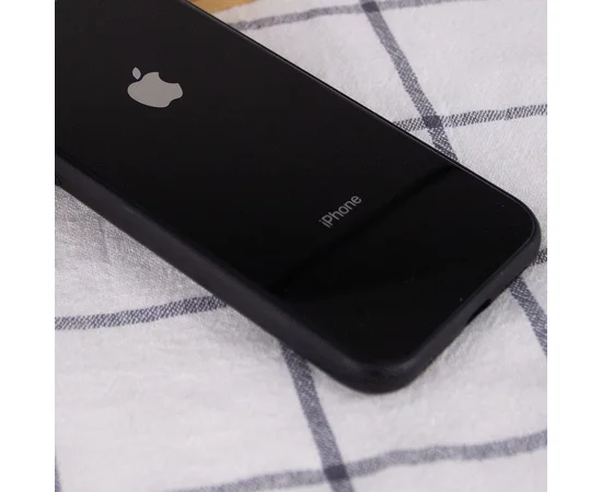 TPU+Glass чехол GLOSSY Logo (opp) для Apple iPhone 7 plus / 8 plus (5.5") Черный