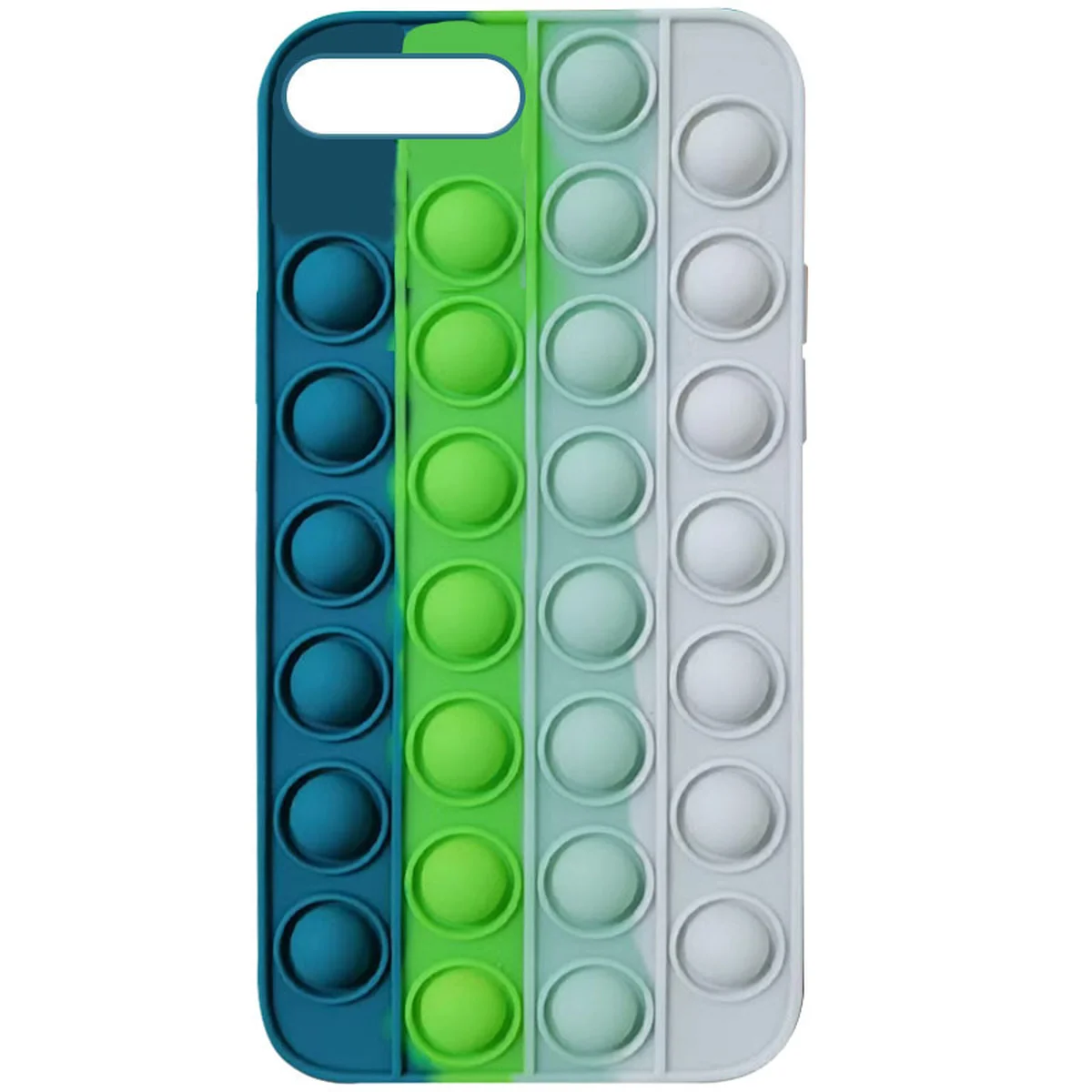 Силиконовый 3D чехол-антистресс Pop it Bubble для Apple iPhone 7 plus / 8 plus (5.5") Cosmos blue / White