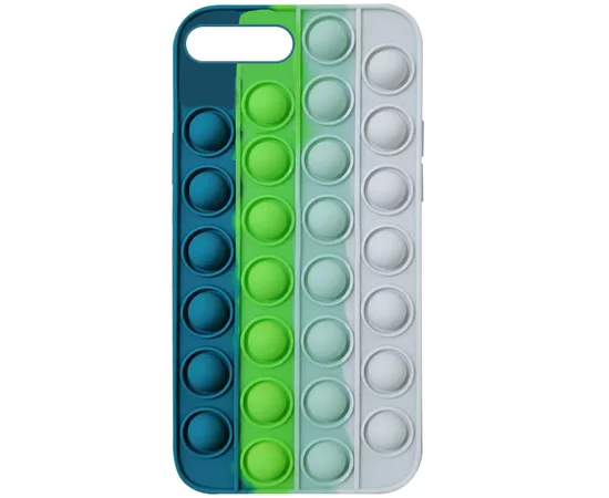 Силиконовый 3D чехол-антистресс Pop it Bubble для Apple iPhone 7 plus / 8 plus (5.5") Cosmos blue / White