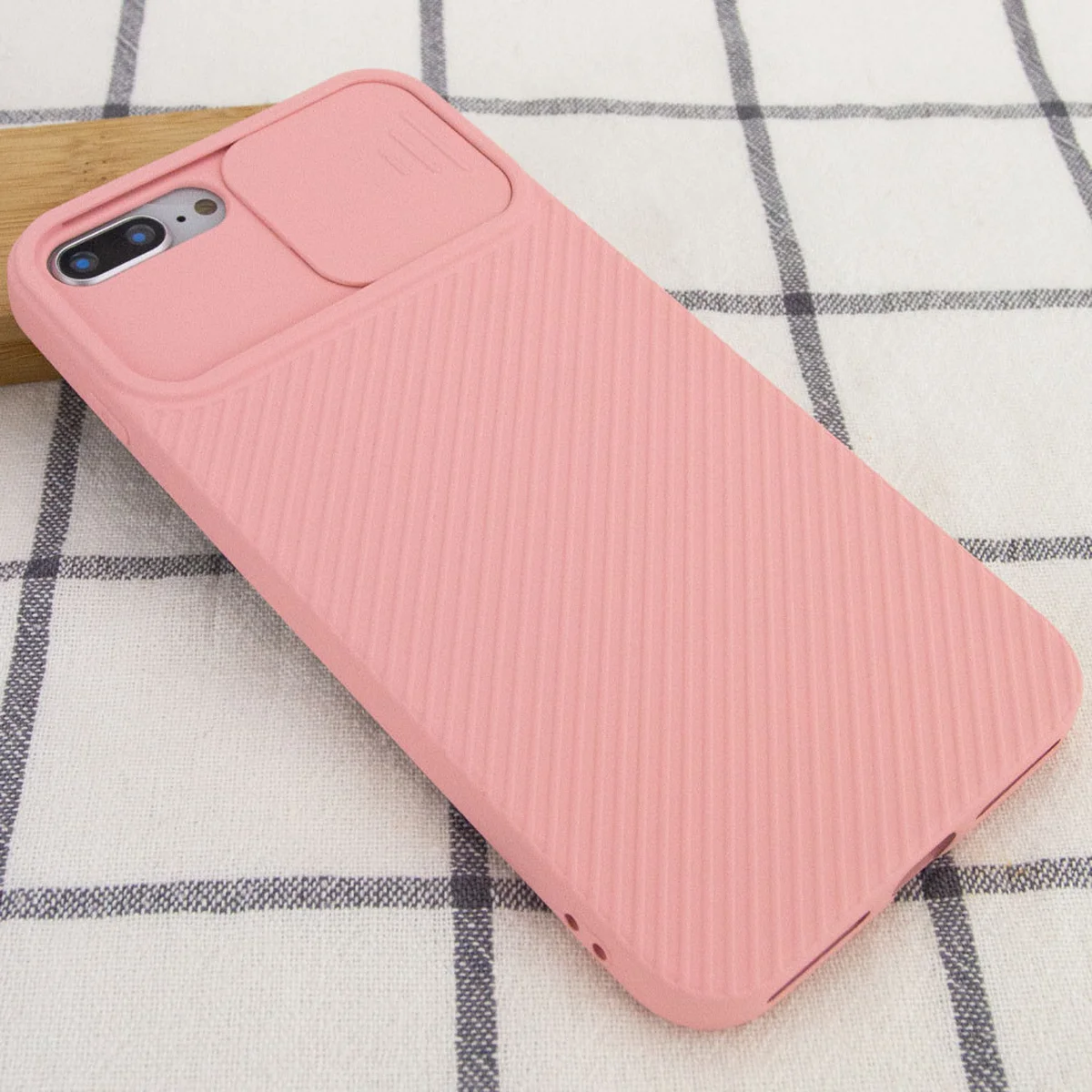 Чехол Camshield Square TPU со шторкой для камеры для Apple iPhone 7 plus / 8 plus (5.5") Rose Gold