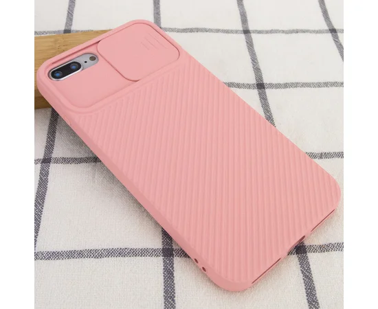 Чехол Camshield Square TPU со шторкой для камеры для Apple iPhone 7 plus / 8 plus (5.5") Rose Gold