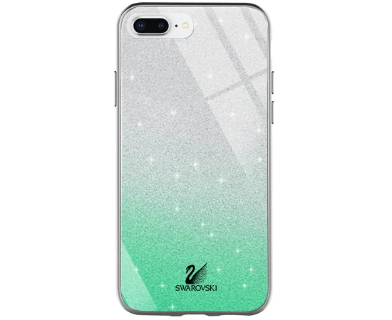 TPU+Glass чехол Swarovski для Apple iPhone 7 plus / 8 plus (5.5") Бирюзовый