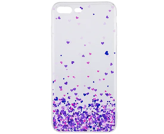 TPU чехол Hearts color для Apple iPhone 7 plus / 8 plus (5.5") Розовый / Сиреневый