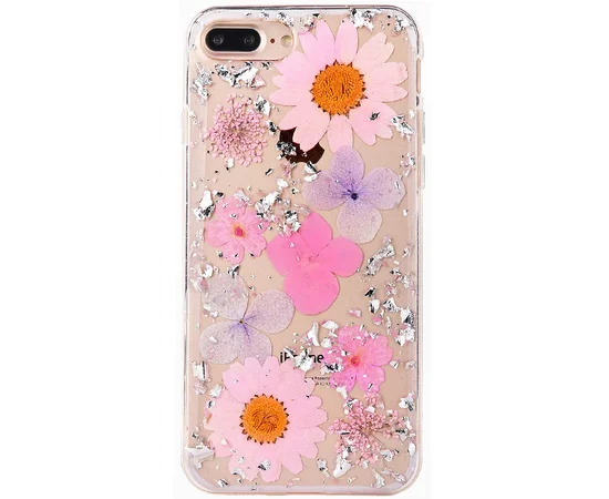 TPU чехол "Flowers and tinsel " для Apple iPhone 7 plus / 8 plus (5.5") Маргаритки нежно розовые