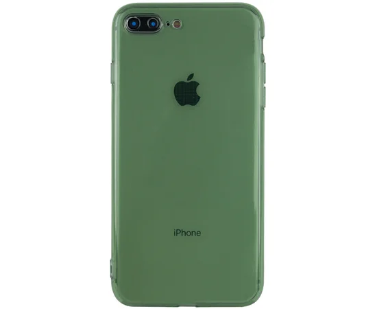 Матовый полупрозрачный TPU чехол с защитой камеры для Apple iPhone 7 plus / 8 plus (5.5") Зеленый / Green