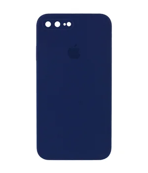 Чехол Silicone Case Square Full Camera Protective (AA) для Apple iPhone 7 plus / 8 plus (5.5") Темно-синий / Midnight blue