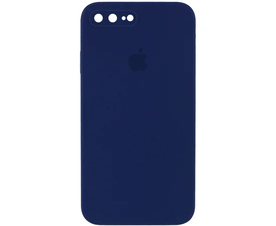 Чохол Silicone Case Square Full Camera Protective (AA) для Apple iPhone 7 plus / 8 plus (5.5 ") Темно-синій / Midnight blue