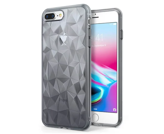 Бронированный противоударный силиконовый чехол Ringke Air Prism для Apple iPhone 7plus/8 plus (5.5") Черный / Smoke black
