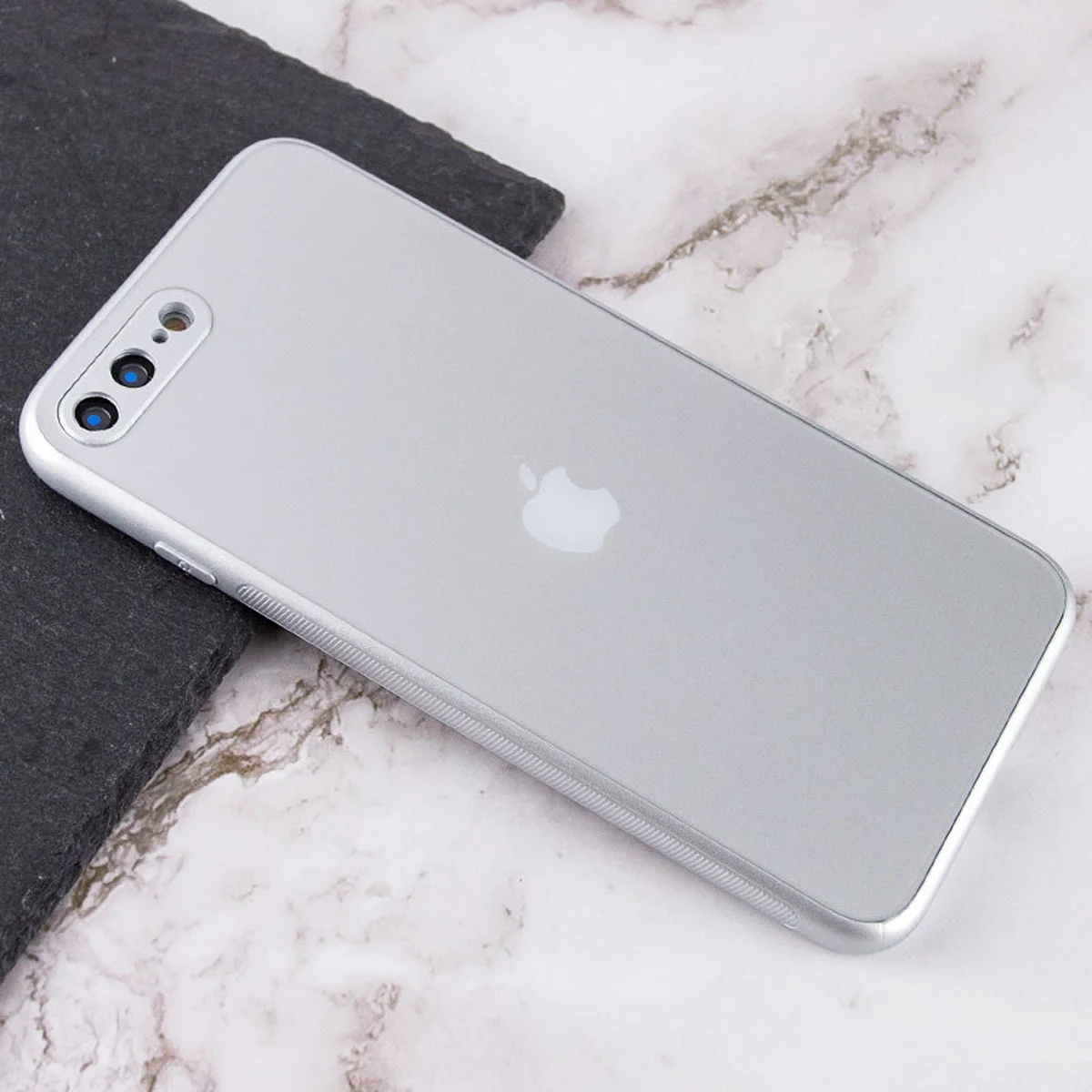 TPU+Glass чохол Matte Candy Full camera для Apple iPhone 7 plus / 8 plus (5.5") Білий