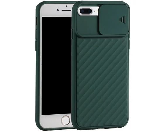 Чехол Camshield TPU со шторкой защищающей камеру для Apple iPhone 6 plus / 7 plus / 8 plus (5.5") Зеленый