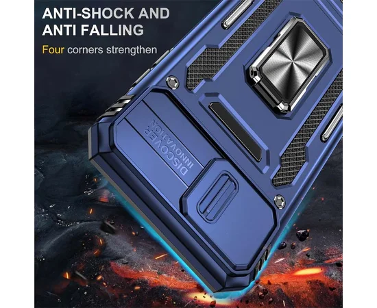 Ударопрочный чехол Camshield Army Ring для Apple iPhone 7 plus / 8 plus (5.5") Синий / Navy