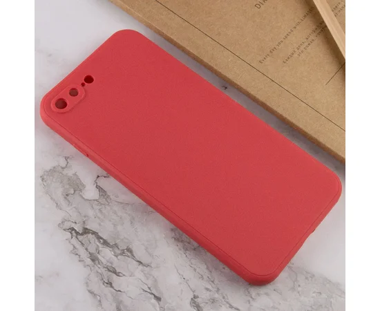 Силиконовый чехол Candy Full Camera для Apple iPhone 7 plus / 8 plus (5.5") Красный / Camellia