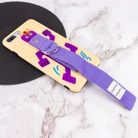 Чехол Funny Holder с цветным ремешком для Apple iPhone 7 plus / 8 plus (5.5") Желтый / Фиолетовый