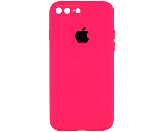 Чехол Silicone Case Square Full Camera Protective (AA) для Apple iPhone 7 plus / 8 plus (5.5") Розовый / Barbie pink