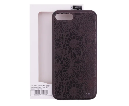 TPU чехол Secret Case Series для Apple iPhone 7 plus / 8 plus (5.5") Цветы / Черный