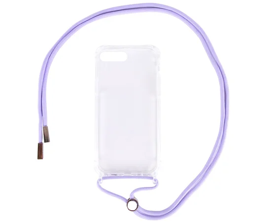 Чехол TPU Crossbody Transparent для Apple iPhone 7 plus / 8 plus (5.5") Сиреневый