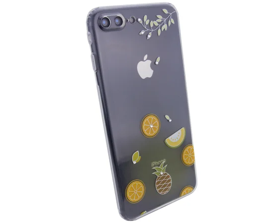 TPU чехол Luxury Diamond full protective для Apple iPhone 7 plus / 8 plus (5.5") Желтый / Тропические фрукты