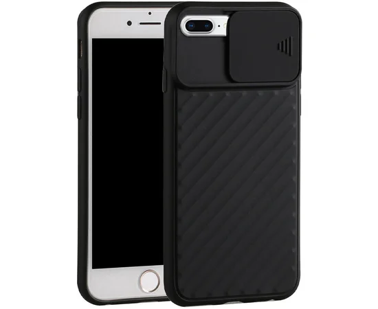 Чехол Camshield TPU со шторкой защищающей камеру для Apple iPhone 6 plus / 7 plus / 8 plus (5.5") Черный
