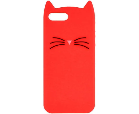 Силиконовая накладка 3D Cat для Apple iPhone 7 plus / 8 plus (5.5") Красный