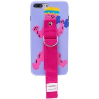 Чехол Funny Holder с цветным ремешком для Apple iPhone 7 plus / 8 plus (5.5") Фиолетовый / Малиновый