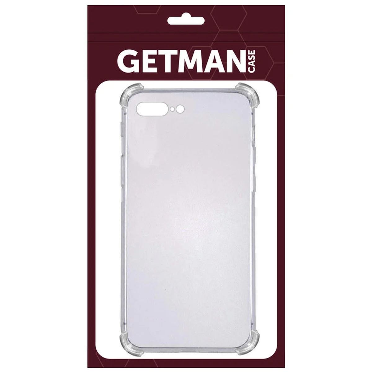 TPU чохол GETMAN Ease logo посилені кути для Apple iPhone 7 plus / 8 plus (5.5") Сірий (прозорий)