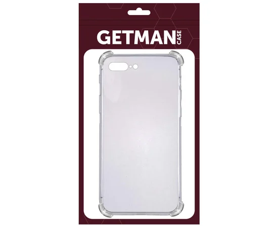 TPU чехол GETMAN Ease logo усиленные углы для Apple iPhone 7 plus / 8 plus (5.5") Серый (прозрачный)