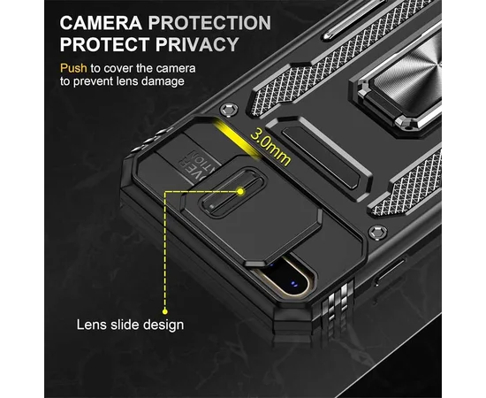 Удароміцний чохол Camshield Army Ring для Apple iPhone 7 plus / 8 plus (5.5") Чорний / Black