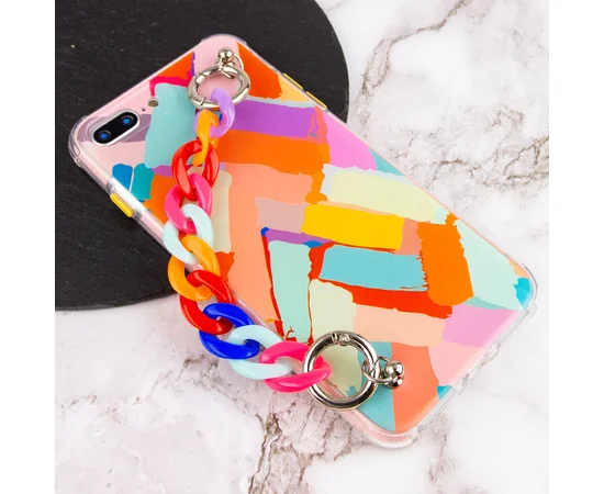 TPU+PC чехол Colorspot с ремешком-цепью для Apple iPhone 7 plus / 8 plus (5.5") Lines