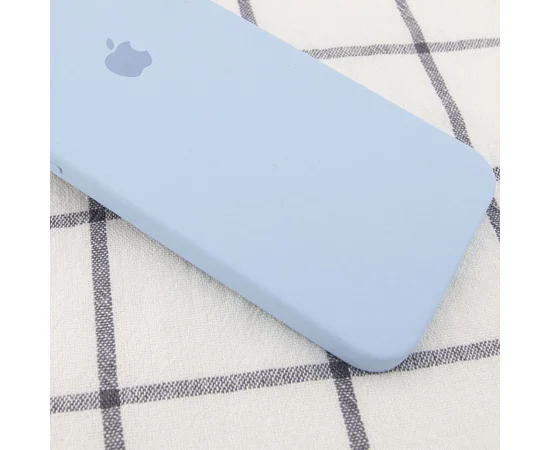 Чехол Silicone Case Square Full Camera Protective (AA) для Apple iPhone 7 plus / 8 plus (5.5") Голубой / Mist blue