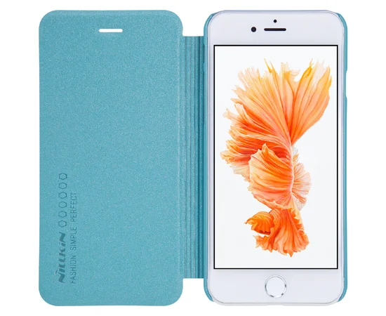Кожаный чехол (книжка) Nillkin Sparkle Series для Apple iPhone 7 plus / 8 plus (5.5") Бирюзовый