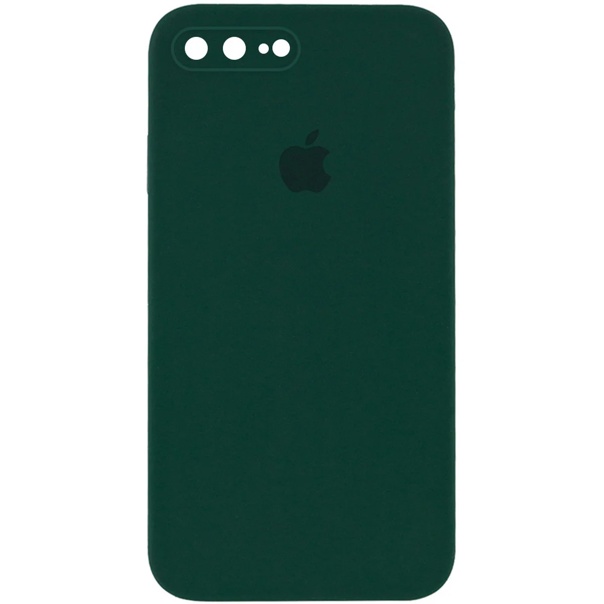 Чехол Silicone Case Square Full Camera Protective (AA) для Apple iPhone 7 plus / 8 plus (5.5") Зеленый / Dark green