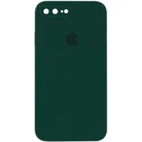 Чехол Silicone Case Square Full Camera Protective (AA) для Apple iPhone 7 plus / 8 plus (5.5") Зеленый / Dark green