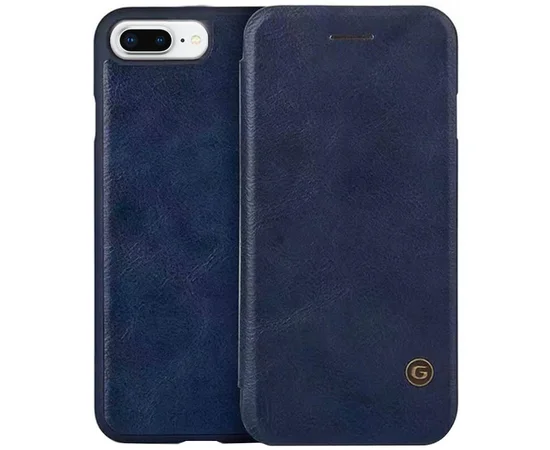 Кожаный чехол книжка G-Case Vintage Business Series для Apple iPhone 7 plus / 8 plus (5.5") Синий