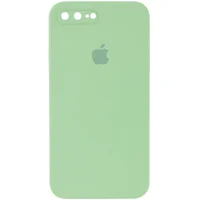 Чехол Silicone Case Square Full Camera Protective (AA) для Apple iPhone 7 plus / 8 plus (5.5") Мятный / Mint