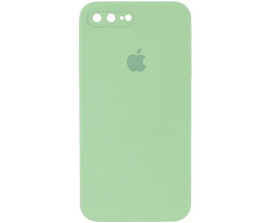 Чохол Silicone Case Square Full Camera Protective (AA) для Apple iPhone 7 plus / 8 plus (5.5 ") М'ятний / Mint
