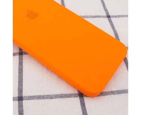 Чехол Silicone Case Square Full Camera Protective (AA) для Apple iPhone 7 plus / 8 plus (5.5") Оранжевый / Bright Orange