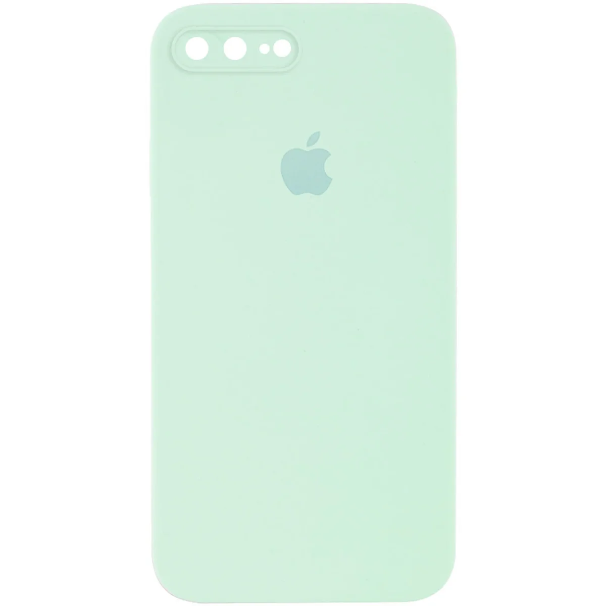 Чехол Silicone Case Square Full Camera Protective (AA) для Apple iPhone 7 plus / 8 plus (5.5") Бирюзовый / Light Turquoise