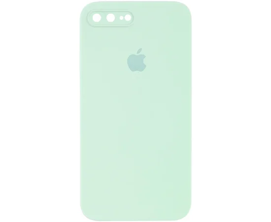 Чехол Silicone Case Square Full Camera Protective (AA) для Apple iPhone 7 plus / 8 plus (5.5") Бирюзовый / Light Turquoise