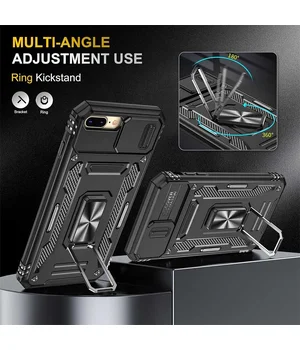 Ударопрочный чехол Camshield Army Ring для Apple iPhone 7 plus / 8 plus (5.5") Черный / Black