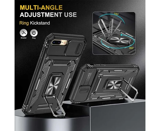 Удароміцний чохол Camshield Army Ring для Apple iPhone 7 plus / 8 plus (5.5") Чорний / Black