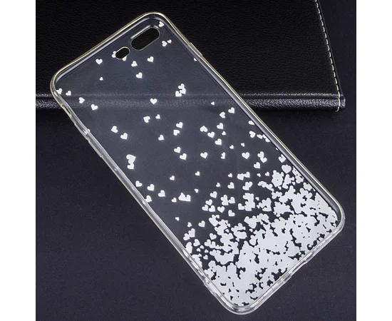 TPU чехол Hearts color для Apple iPhone 7 plus / 8 plus (5.5") Розовый / Сиреневый