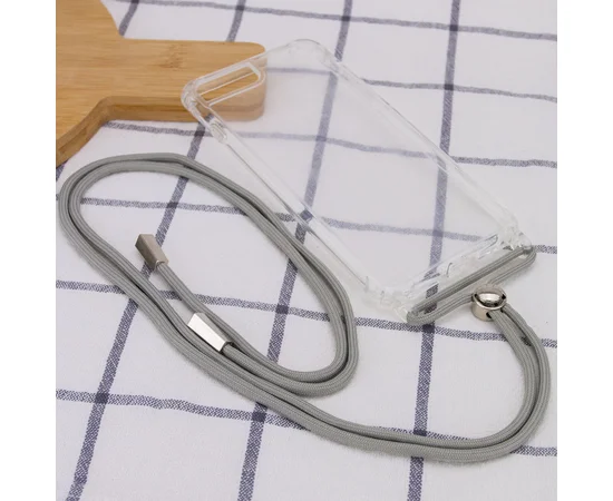 Чехол TPU Crossbody Transparent для Apple iPhone 7 plus / 8 plus (5.5") Серый