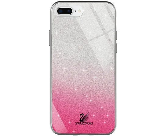TPU+Glass чехол Swarovski для Apple iPhone 7 plus / 8 plus (5.5") Малиновый