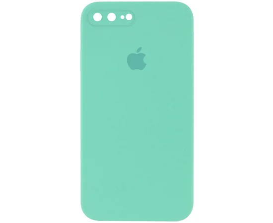 Чехол Silicone Case Square Full Camera Protective (AA) для Apple iPhone 7 plus / 8 plus (5.5") Бирюзовый / Turquoise