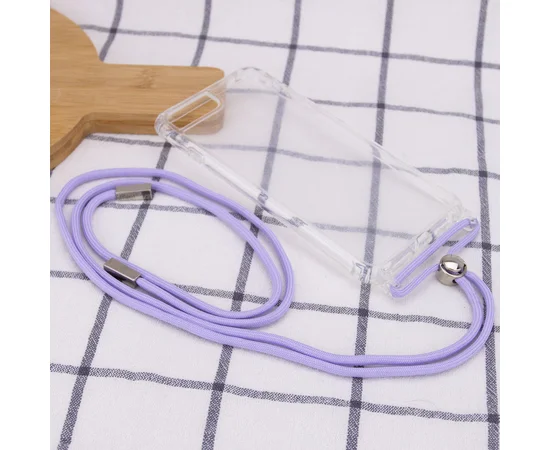 Чехол TPU Crossbody Transparent для Apple iPhone 7 plus / 8 plus (5.5") Сиреневый