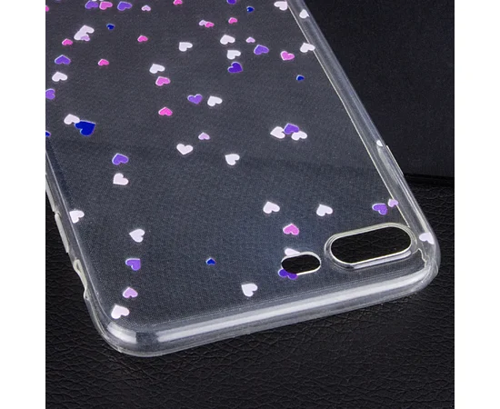 TPU чехол Hearts color для Apple iPhone 7 plus / 8 plus (5.5") Розовый / Сиреневый