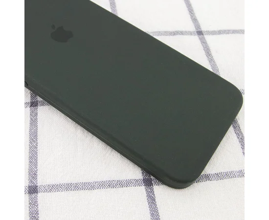 Чехол Silicone Case Square Full Camera Protective (AA) для Apple iPhone 7 plus / 8 plus (5.5") Зеленый / Black Green